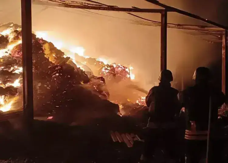 На Дніпропетровщині сталася масштабна пожежа внаслідок обстрілу