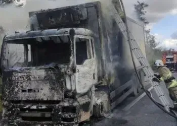 На трасі Дніпропетровщини загорілася вантажівка