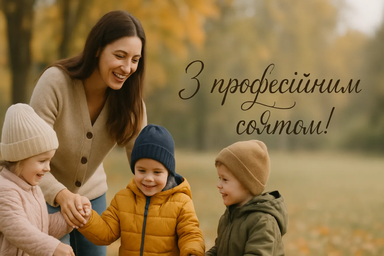 Картинка з привітанням до День вихователя і дошкільника