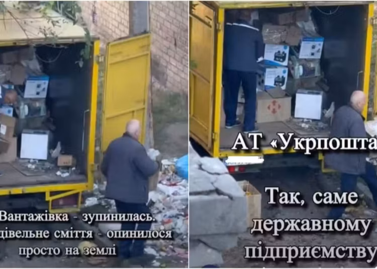 В Дніпрі "Укрпошта" скидала будівельне сміття у дворі багатоповерхівки