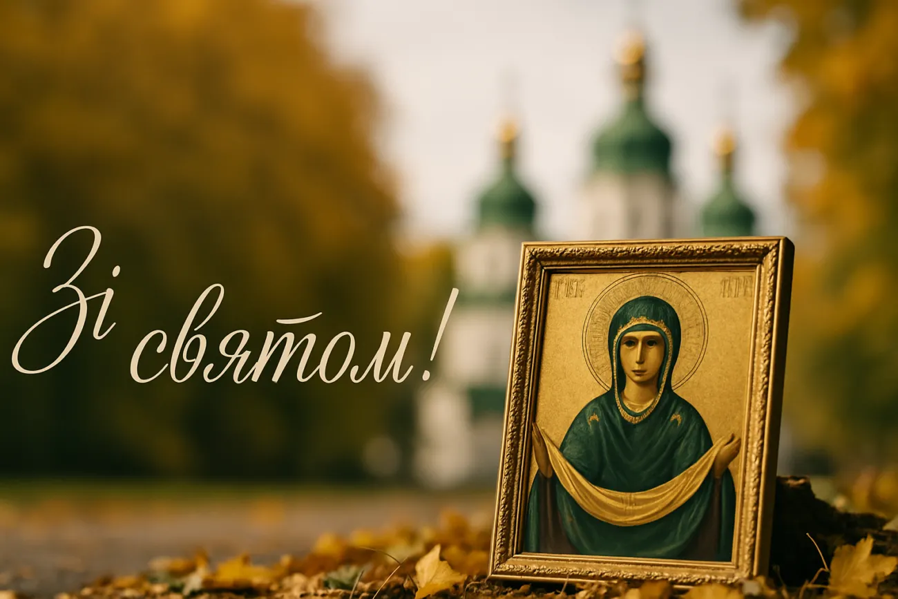 Листівка до Покрова Пресвятої Богородиці